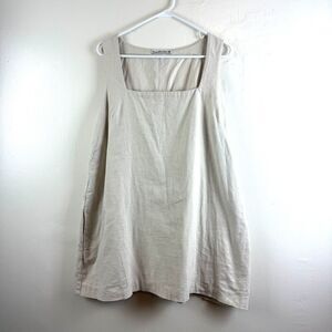 Abercrombie & Fitch Linen Blend Wide Strap Beige Mini Dress Coastal Size XXLP